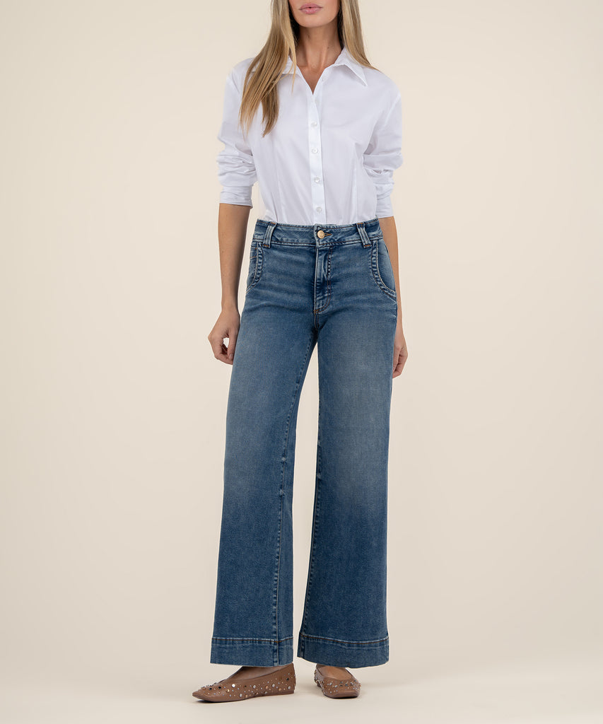 Meg Earn Medium Base High Rise Wide Leg Jeans - KUT main image 1