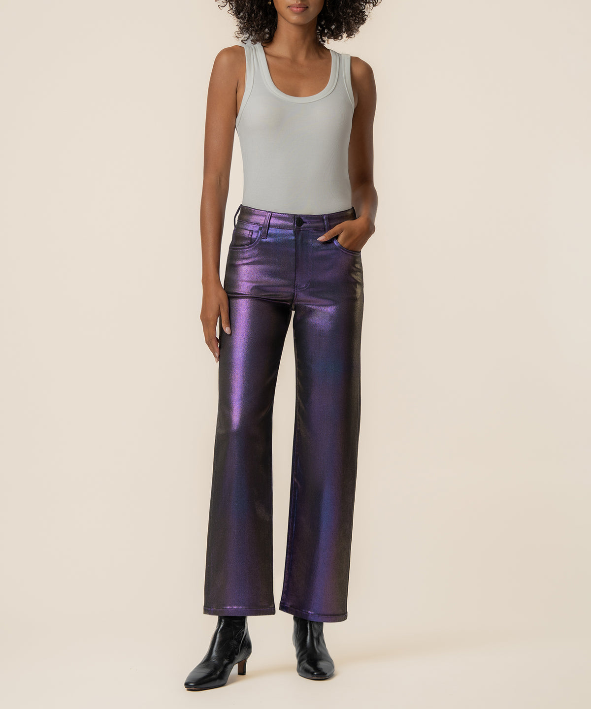 Charlotte High Rise Wide Leg in Electric Violet