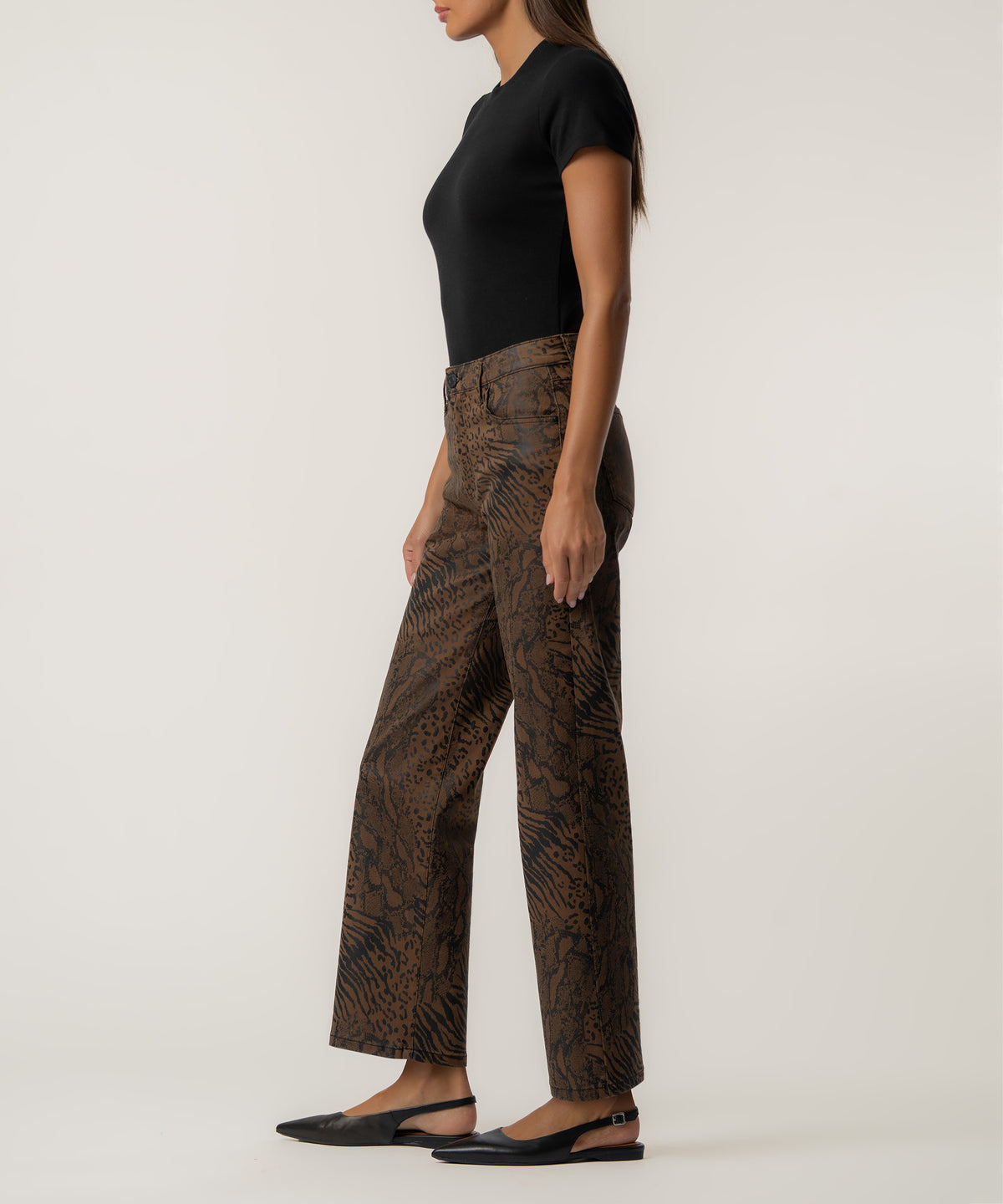 Charlotte High Rise Wide Leg, Petite in Khaki