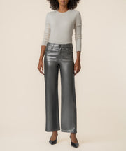 Charlotte High Rise Wide Leg in Matte Silver