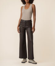 Meg High Rise Wide Leg Long Inseam Petite in Chocolate