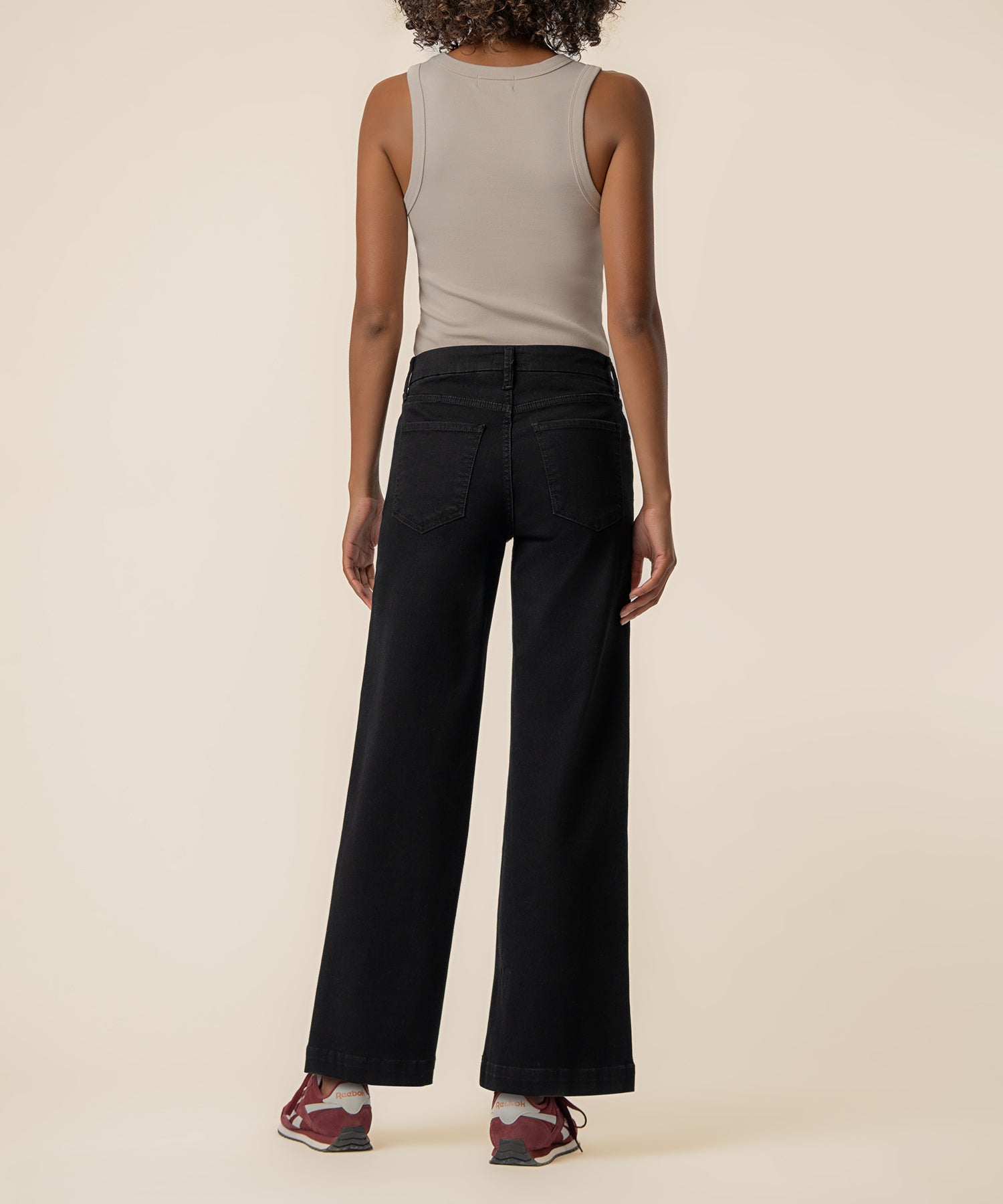 Meg High Rise Wide Leg Long Inseam in Black