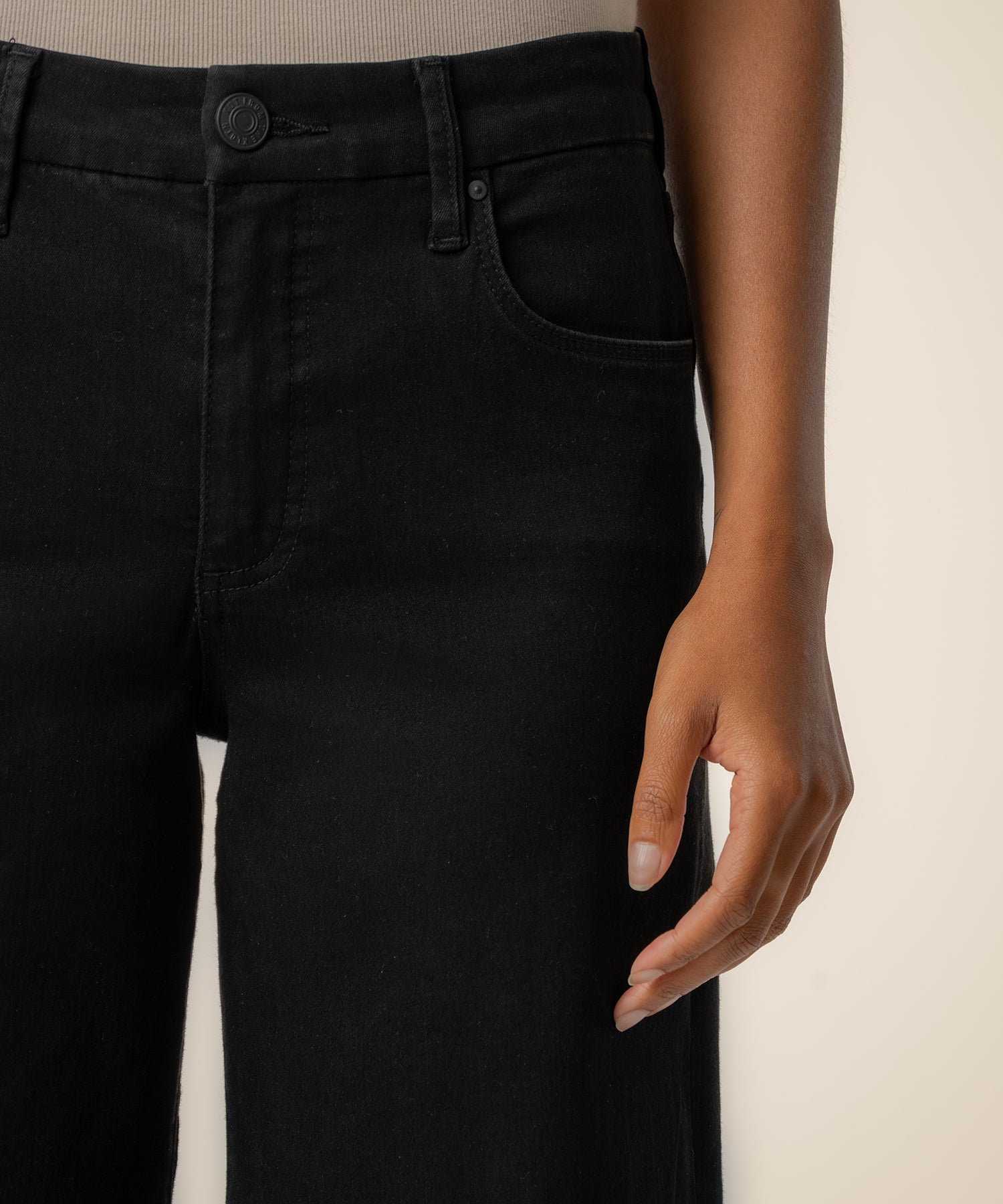 Meg High Rise Wide Leg Long Inseam in Black