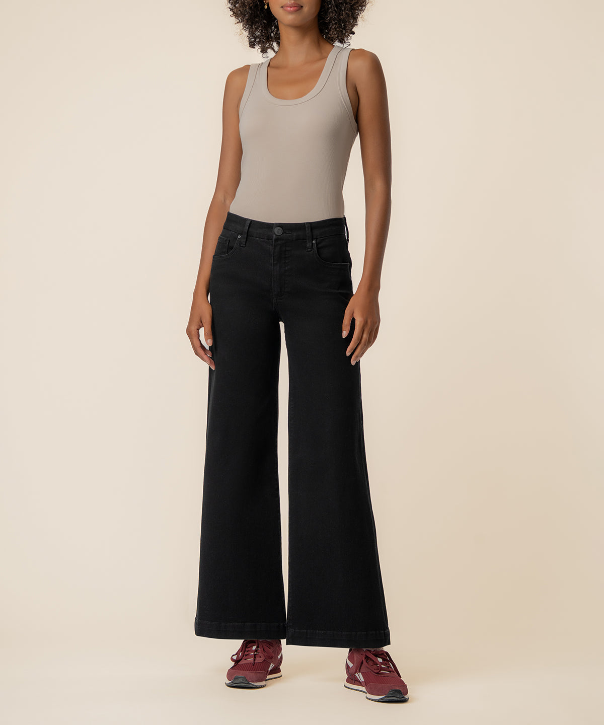 Meg High Rise Wide Leg Long Inseam in Black