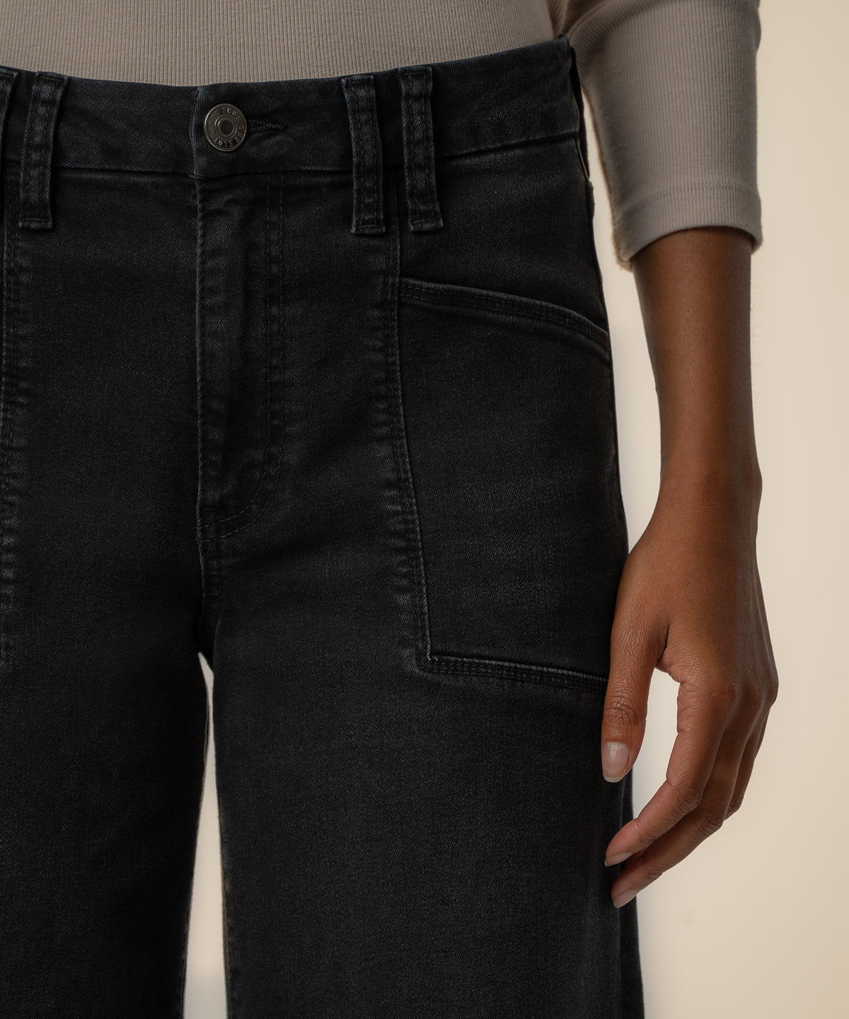 Meg High Rise Wide Leg Long Inseam in Politely Wash