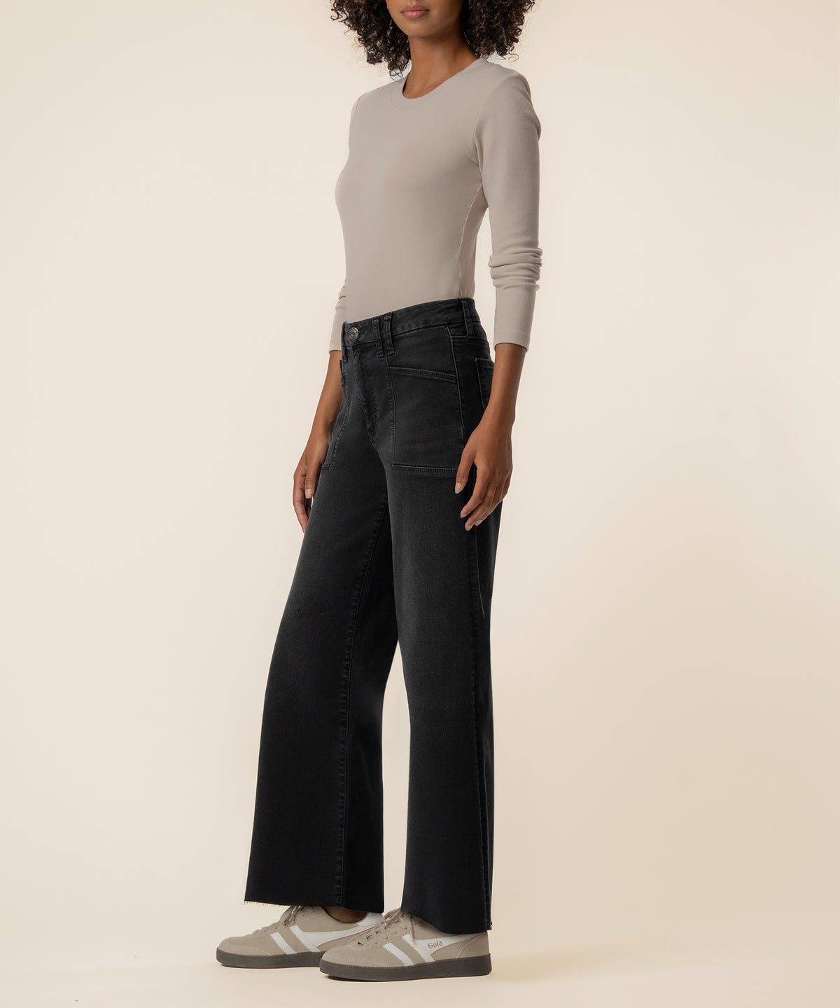 Meg High Rise Wide Leg Long Inseam in Politely Wash