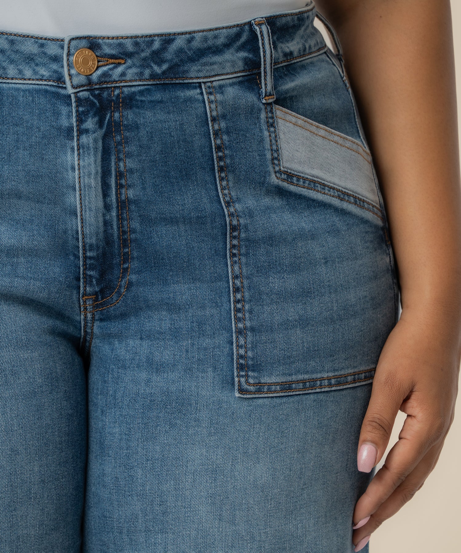 Meg High Rise Wide Leg, Plus in Success Wash
