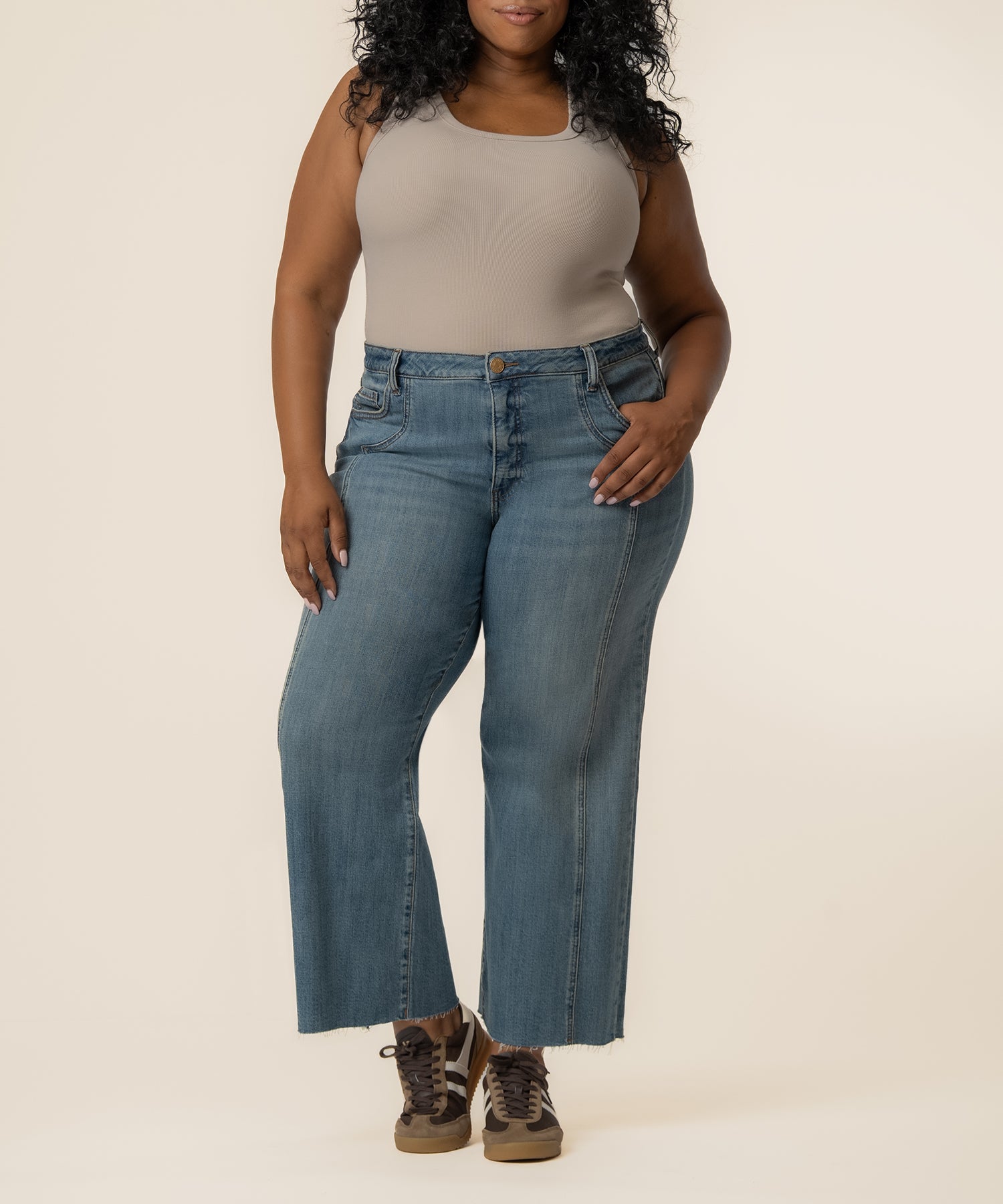 Meg High Rise Wide Leg, Plus in Wishfulness Wash