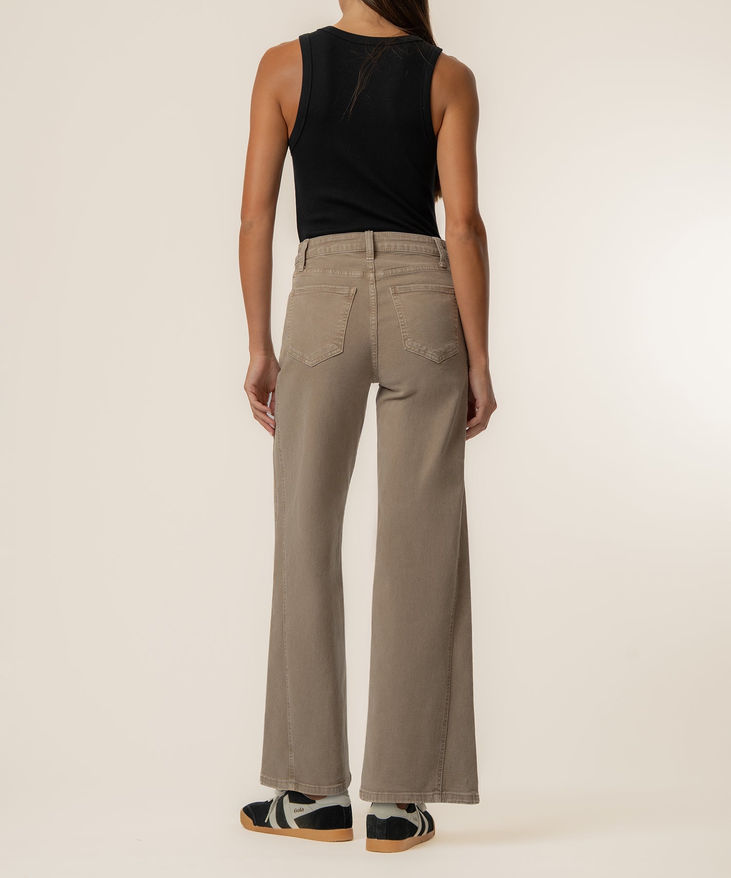 Meg High Rise Wide Leg in Milk Tea
