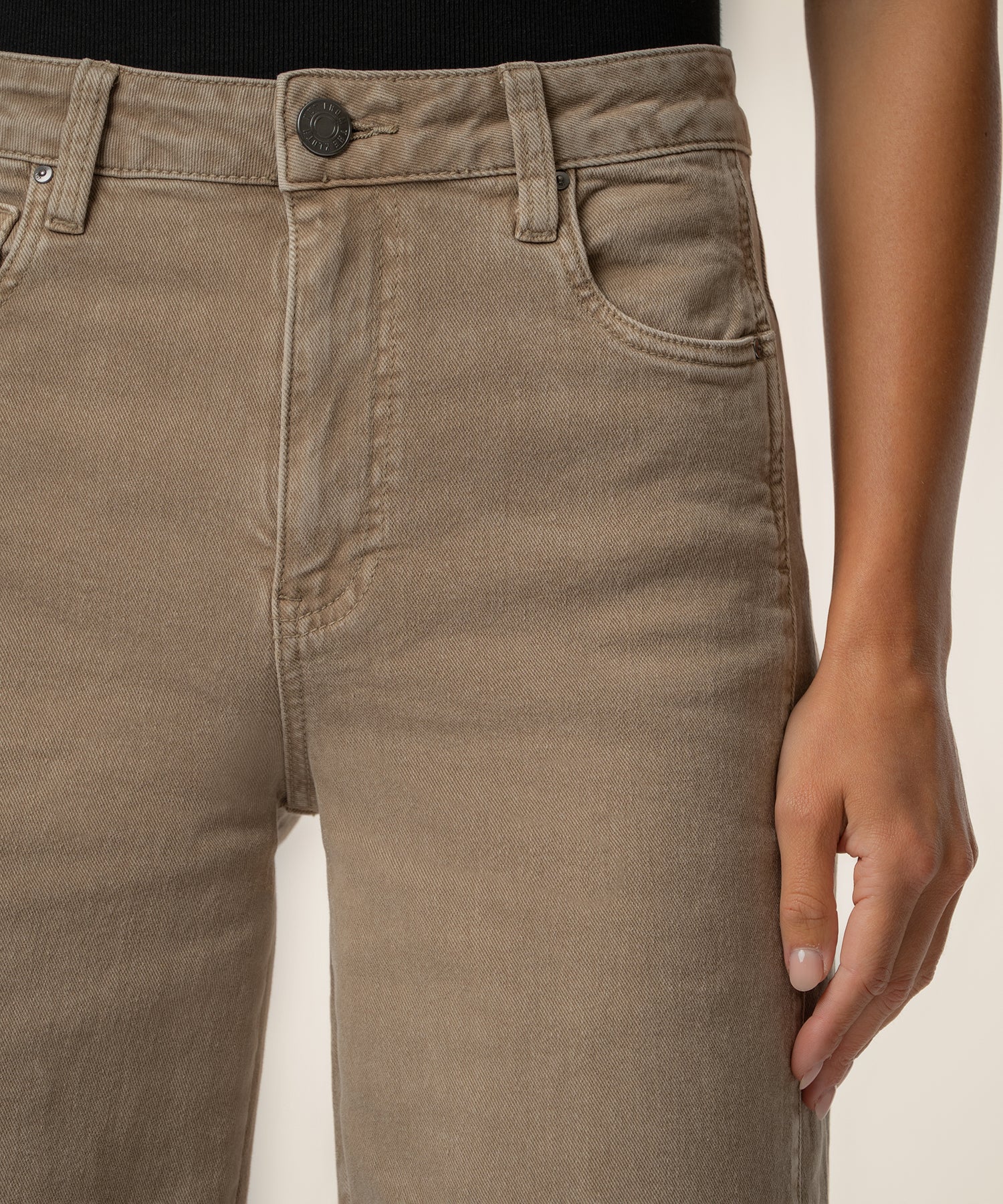 Meg High Rise Wide Leg, Petite in Milk Tea