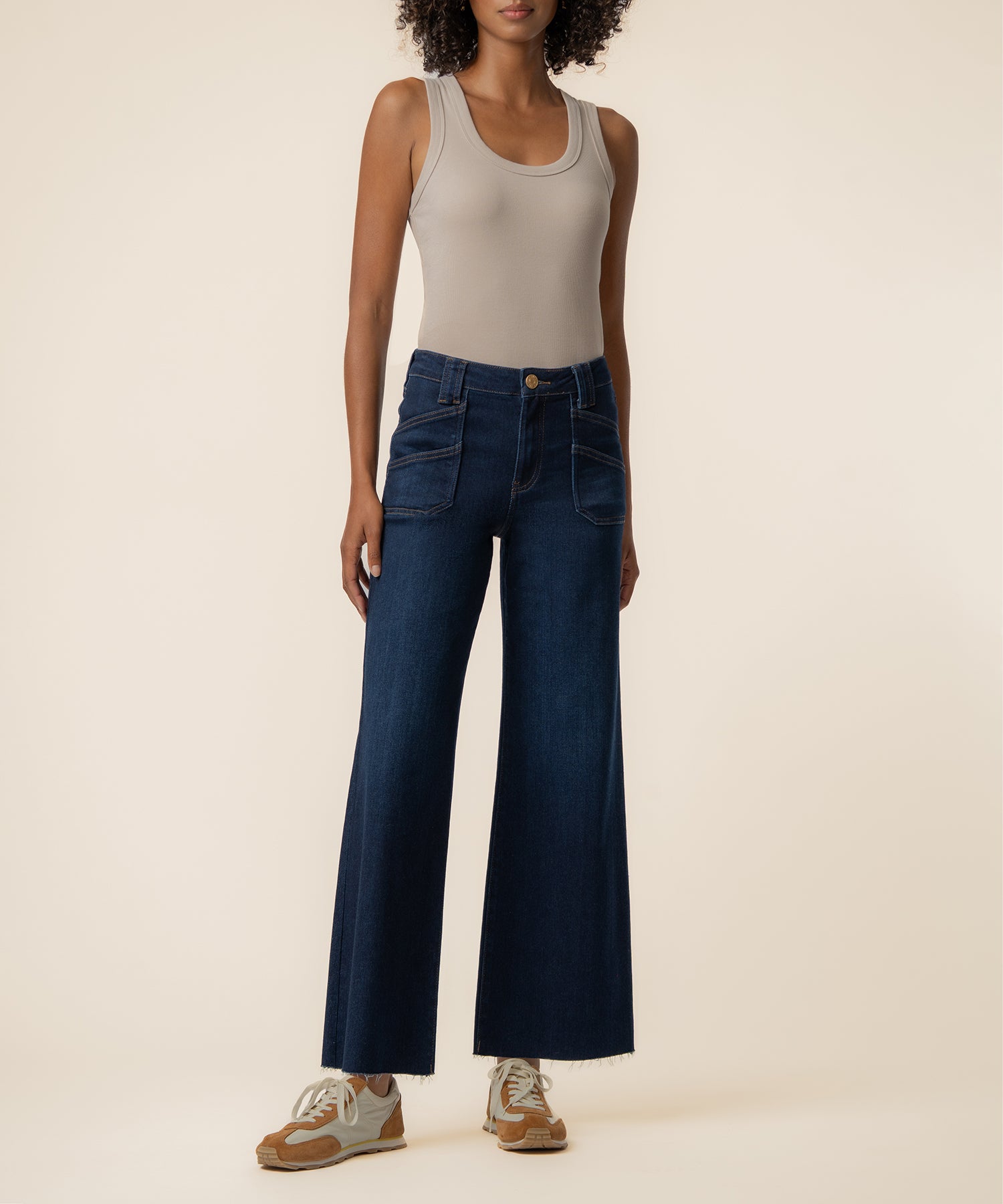 Meg High Rise Wide Leg, Petite in Director Wash