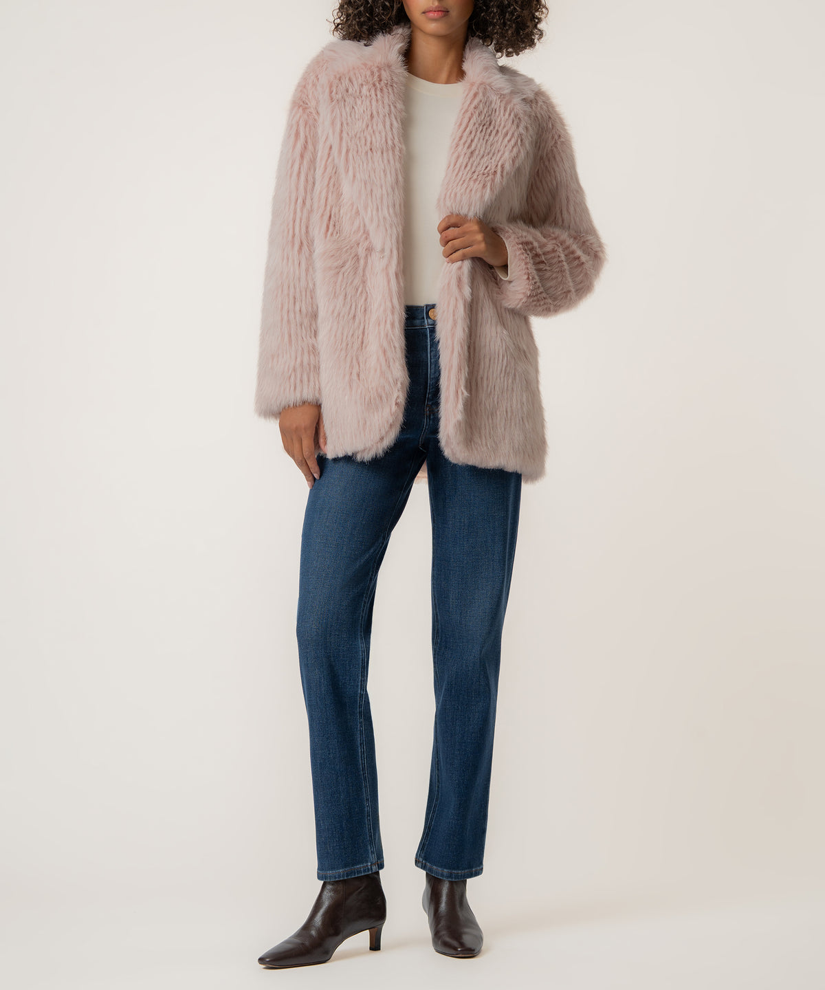 Noelia Faux Fur Coat, Exclusive in Petal