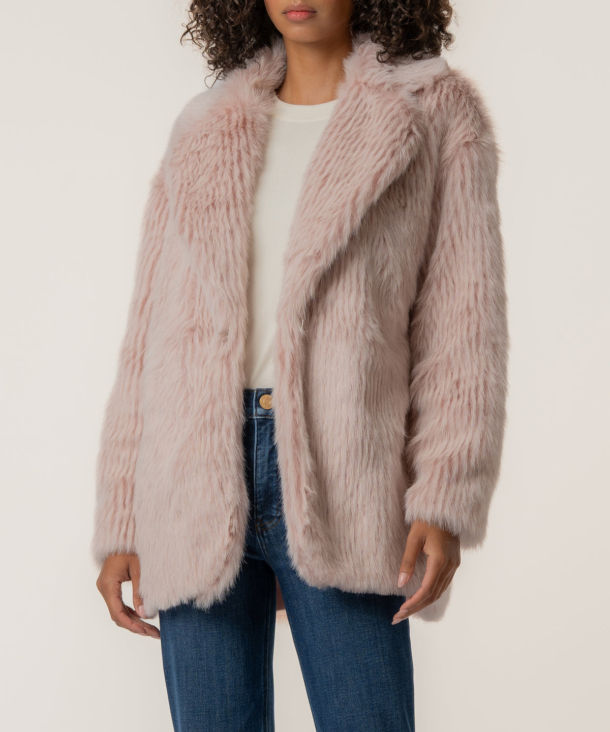 Noelia Faux Fur Coat, Exclusive in Petal