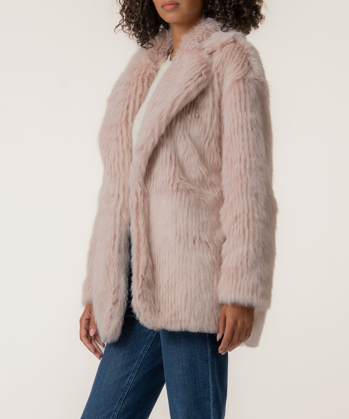 Noelia Faux Fur Coat, Exclusive in Petal