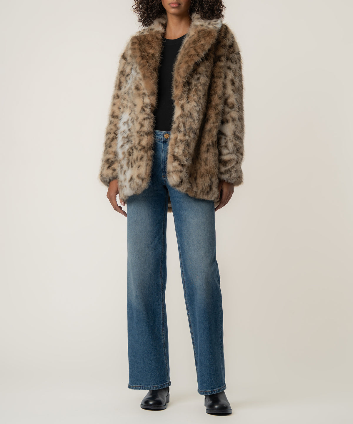 Noelia Faux Fur Coat, Exclusive in Cocoa Cream