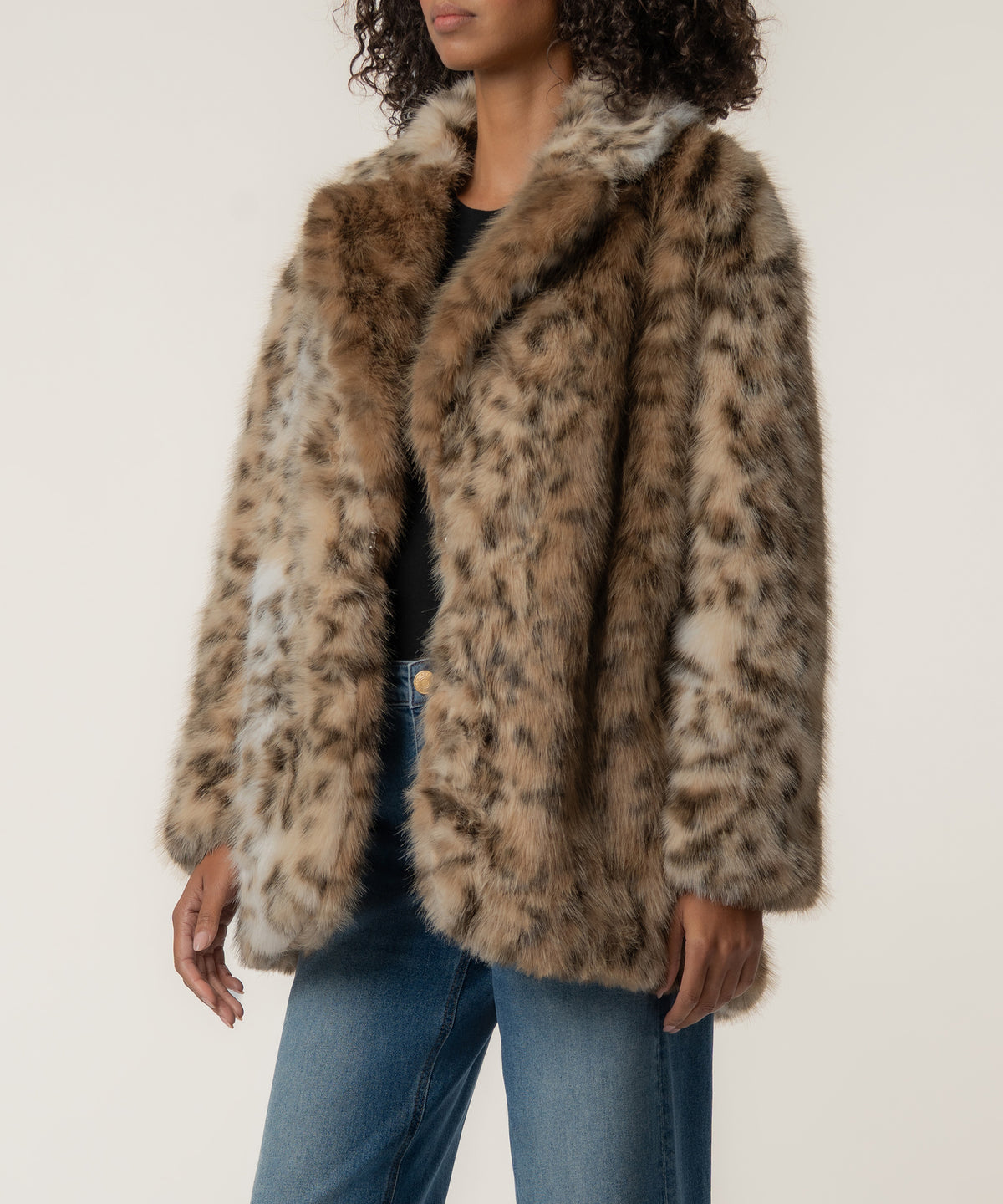 Noelia Faux Fur Coat, Exclusive in Cocoa Cream