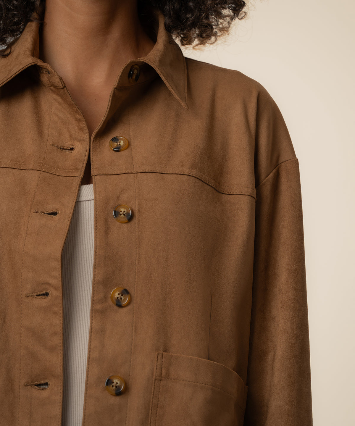 Ellie Faux Suede Jacket in Whiskey