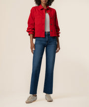 Bailey Denim Jacket in Ruby Red