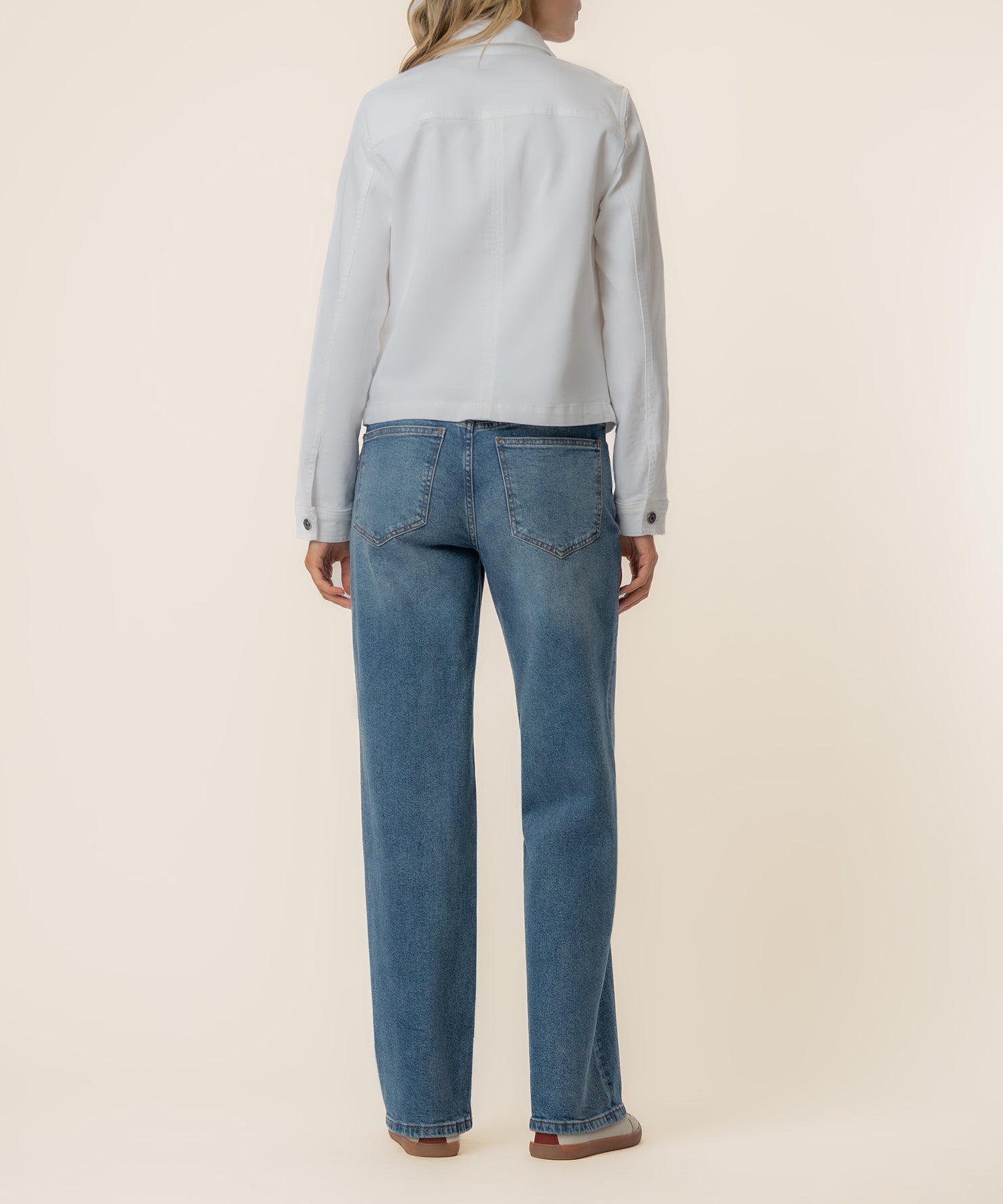 Matilda Crop Trucker Jacket in White