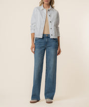 Matilda Crop Trucker Jacket in White