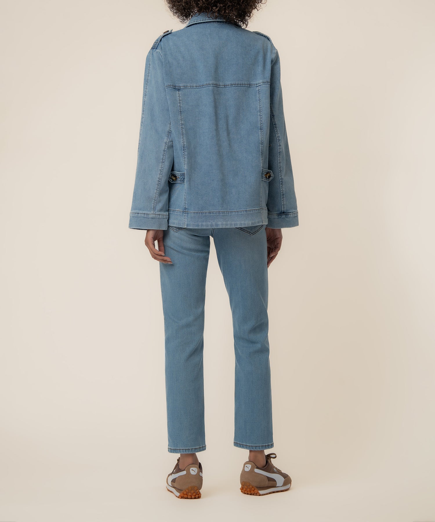 Callista Oversize Denim Jacket in Constructed Wash - Kut from the