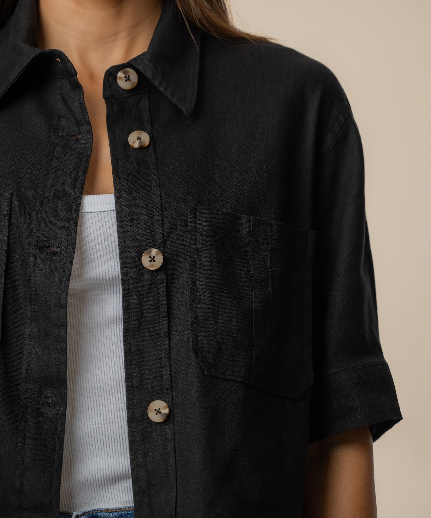 Finly Linen Jacket in Black - Kut from the Kloth