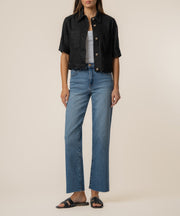 Finly Linen Jacket in Black