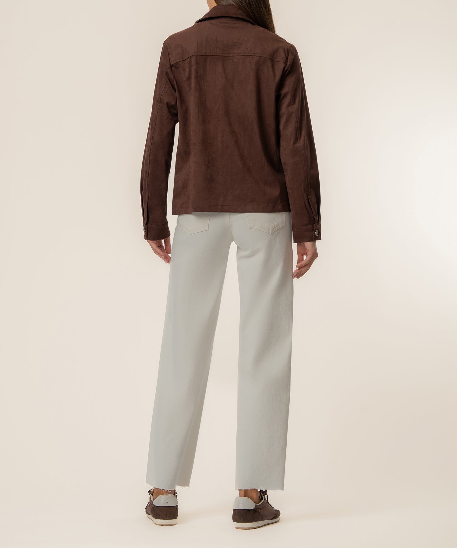 Dakota Faux Suede Jacket in Chocolate