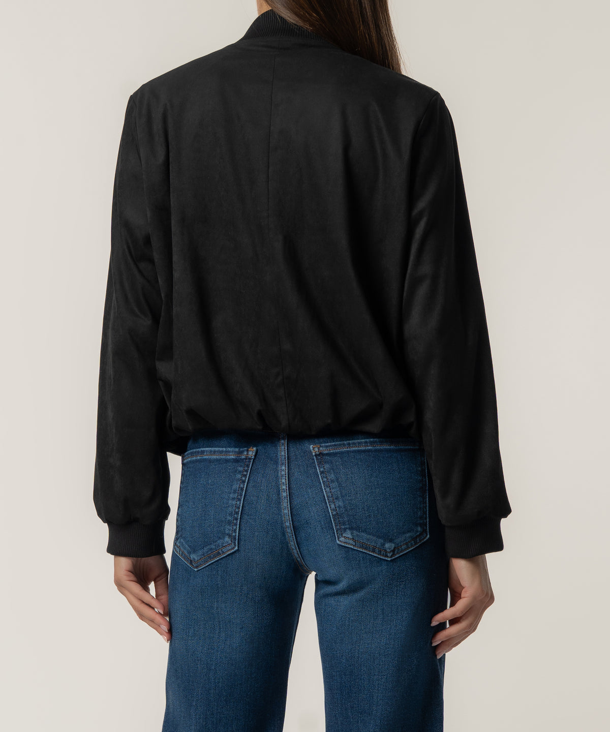 Kensie Faux Suede Jacket in Black