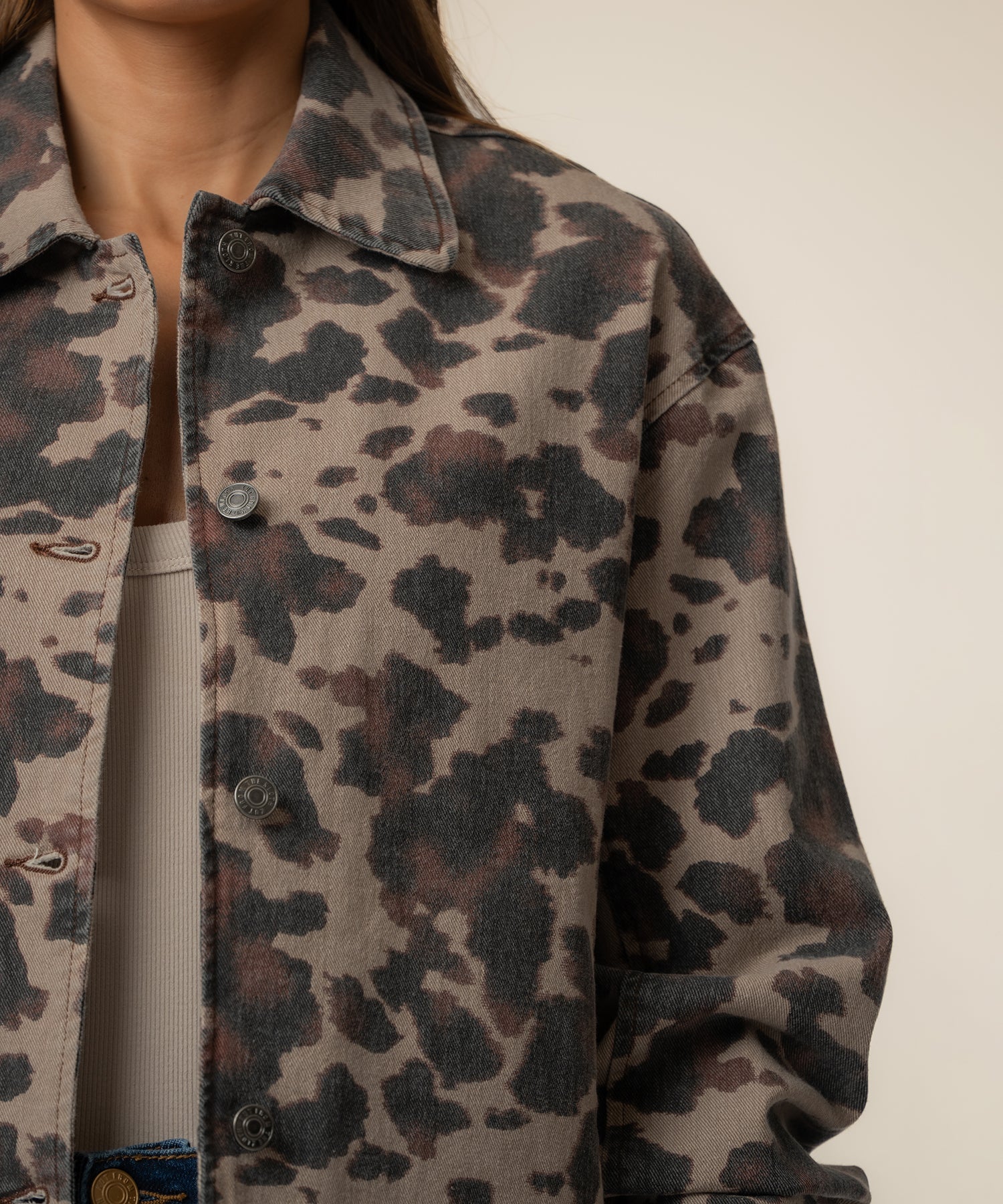Ever Denim Jacket in Taupe