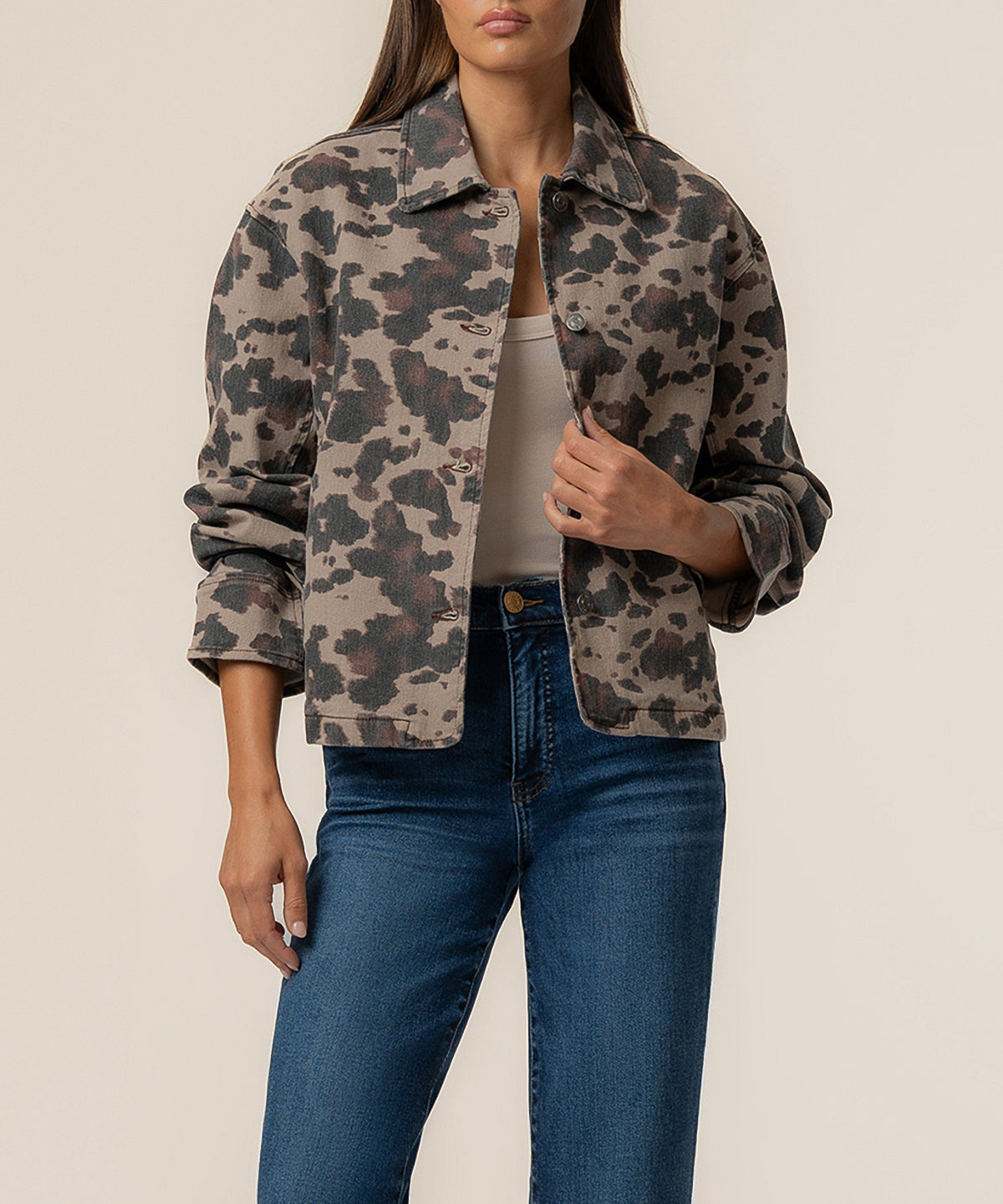 Ever Denim Jacket in Taupe