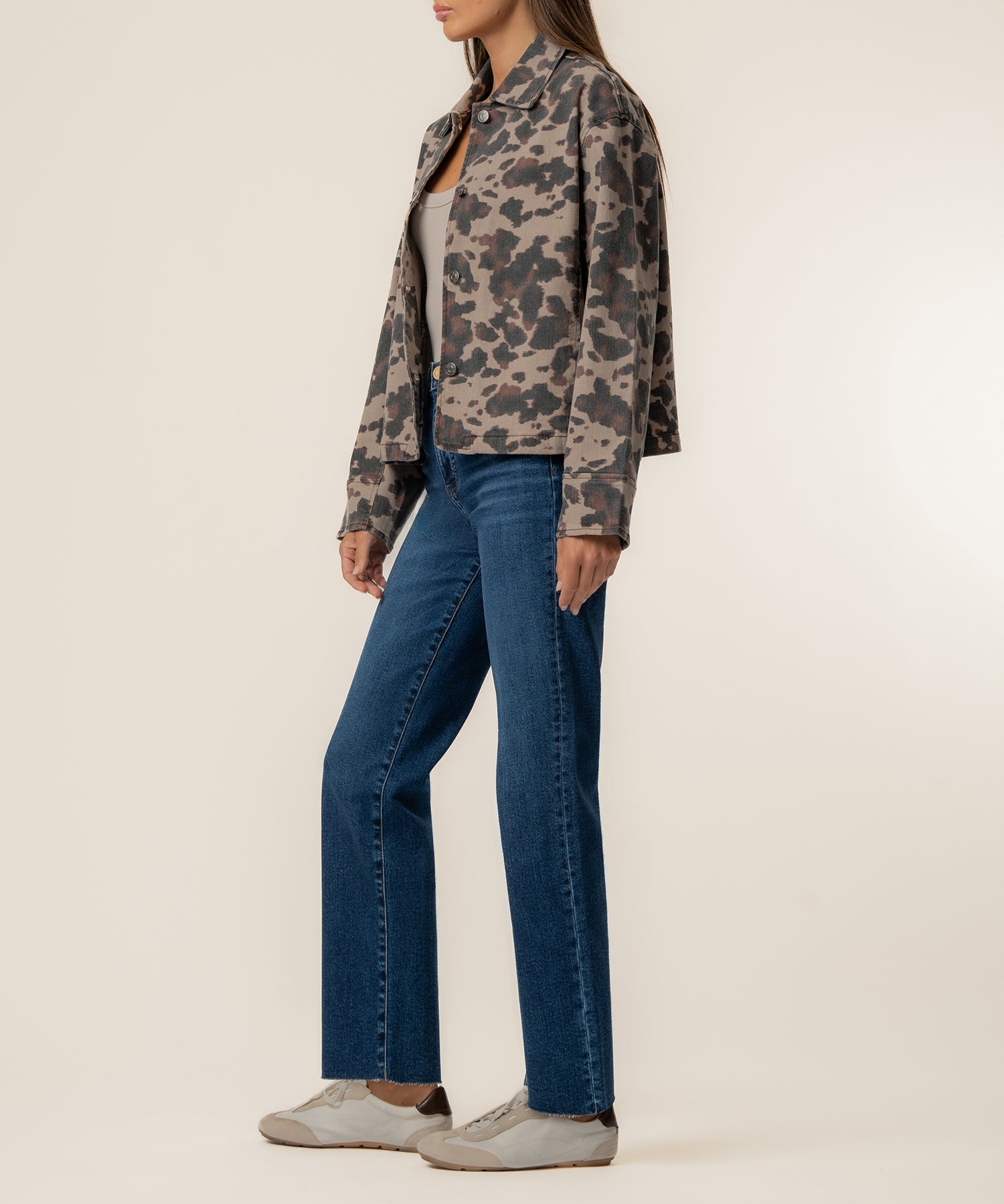 Ever Denim Jacket in Taupe
