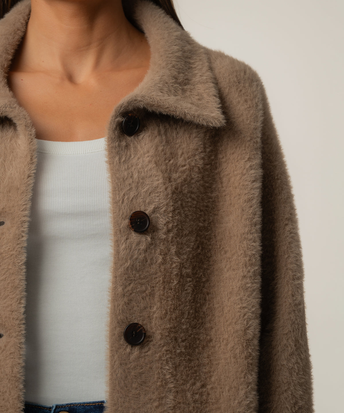 Blythe Sweater Jacket in Tan