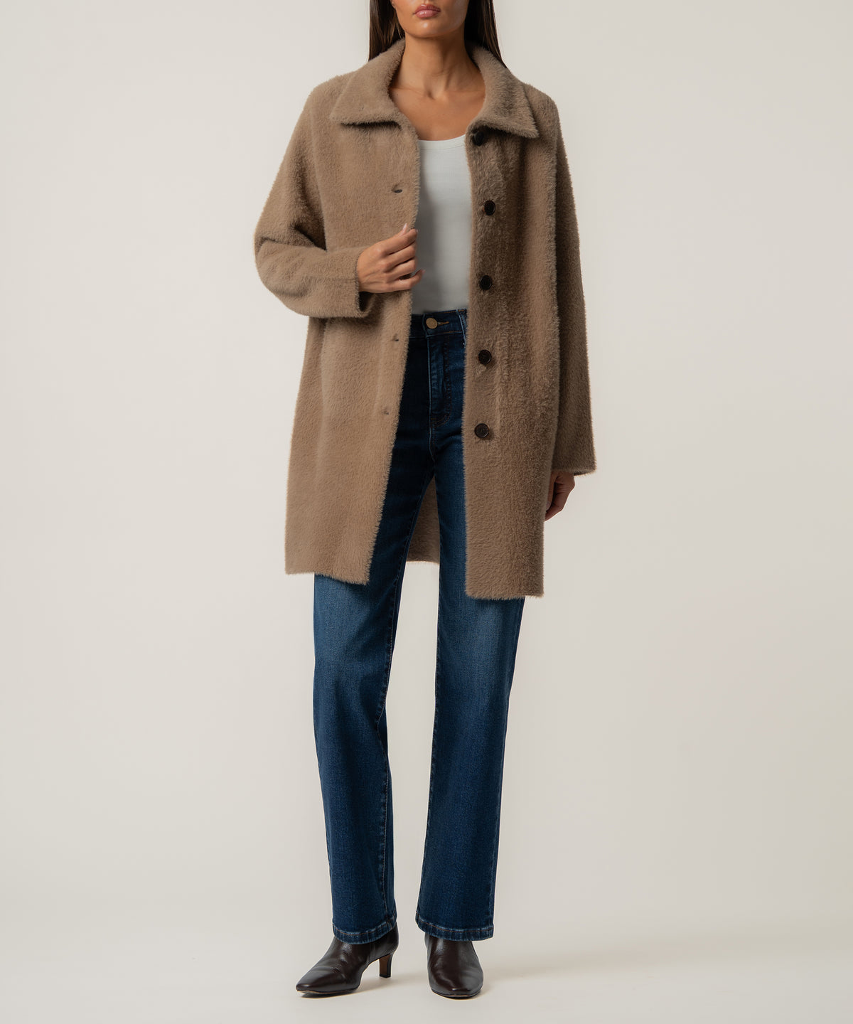 Blythe Sweater Jacket in Tan