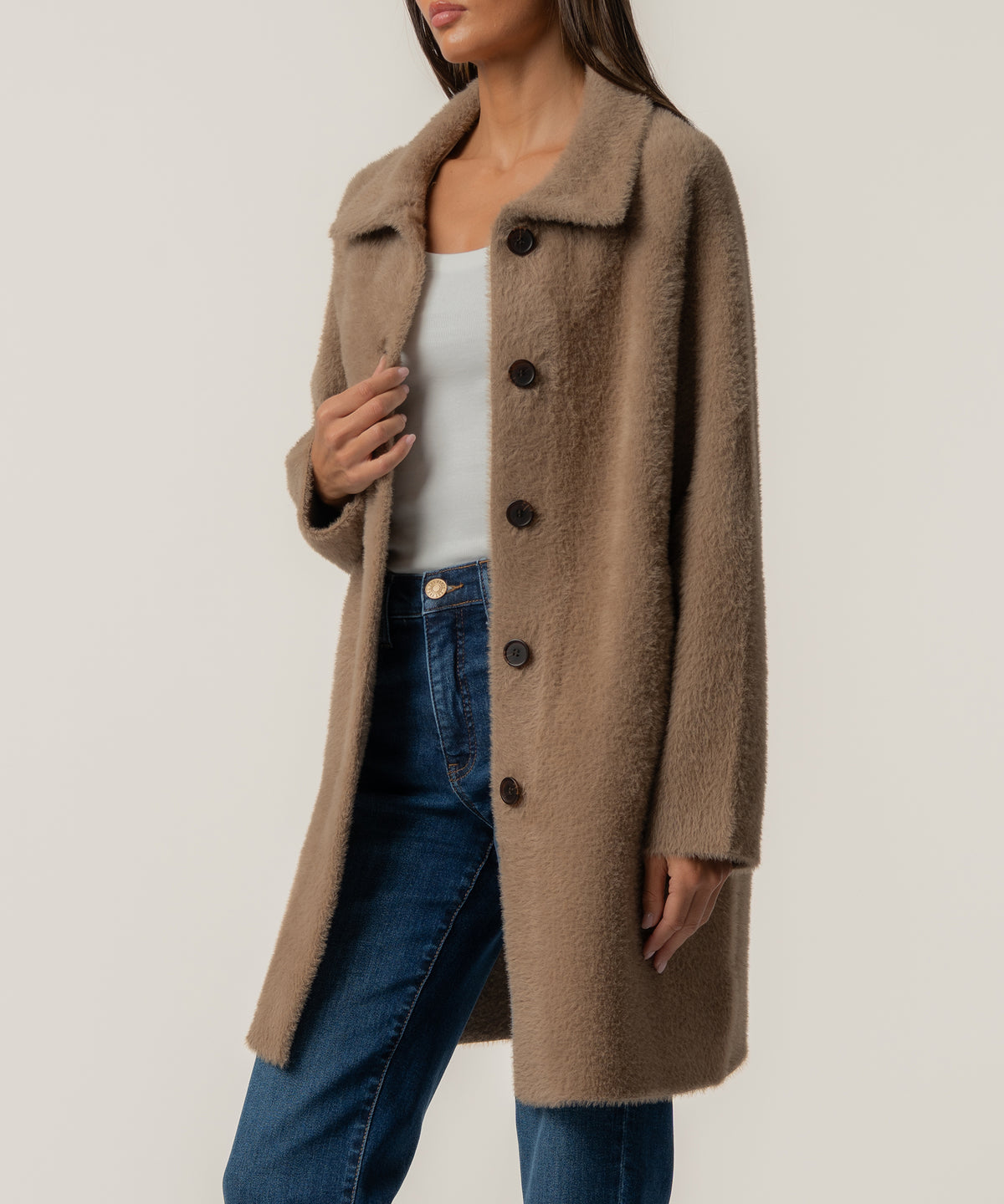 Blythe Sweater Jacket in Tan