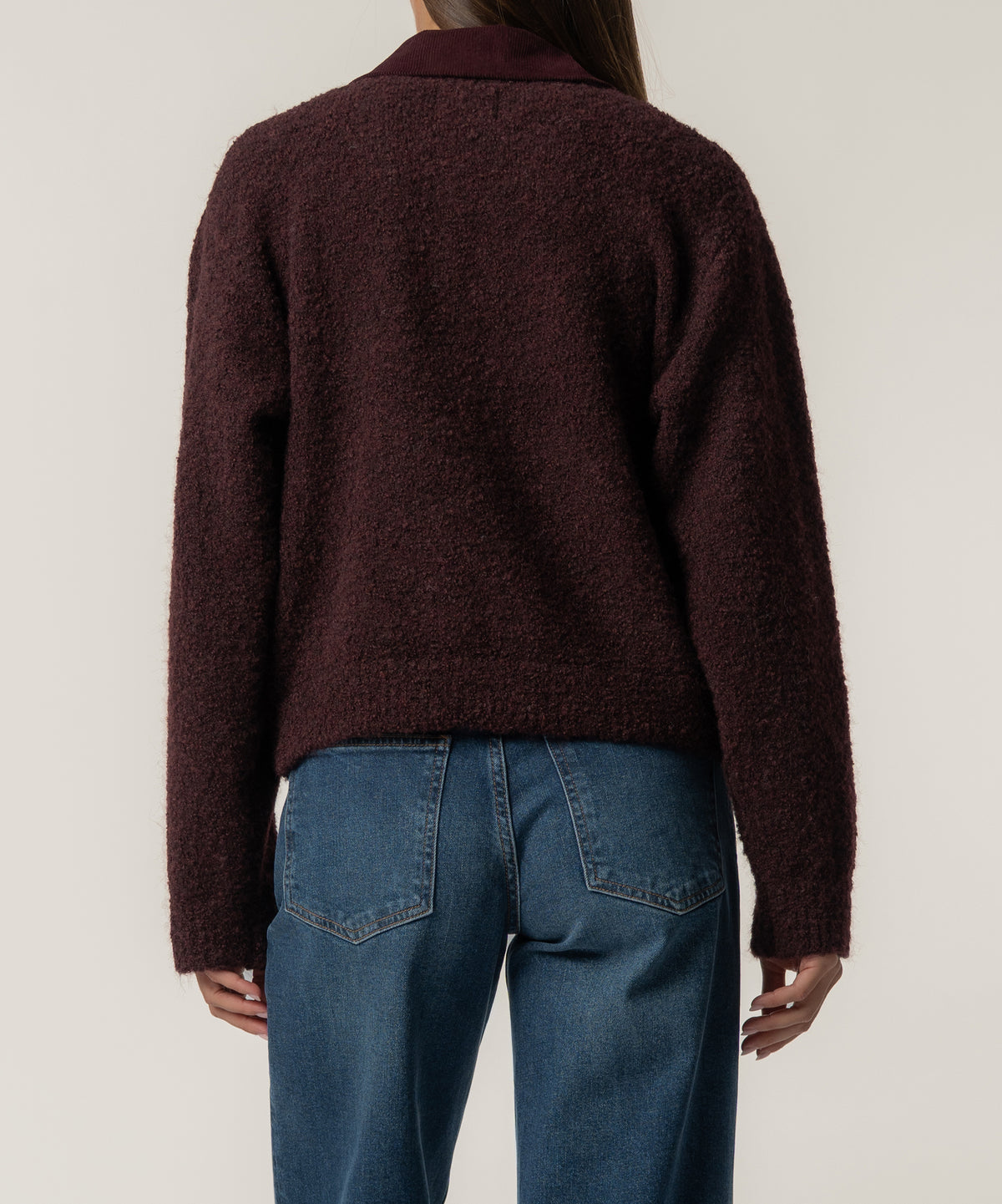 Sasha Knit Jacket in Claret