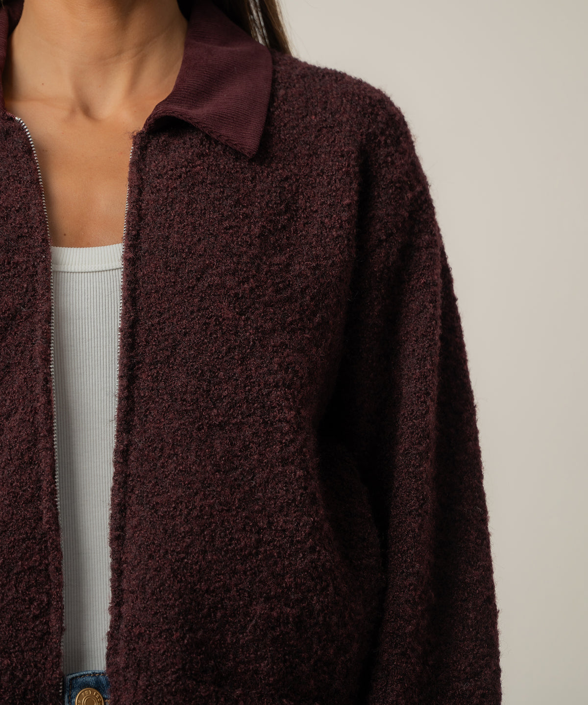 Sasha Knit Jacket in Claret