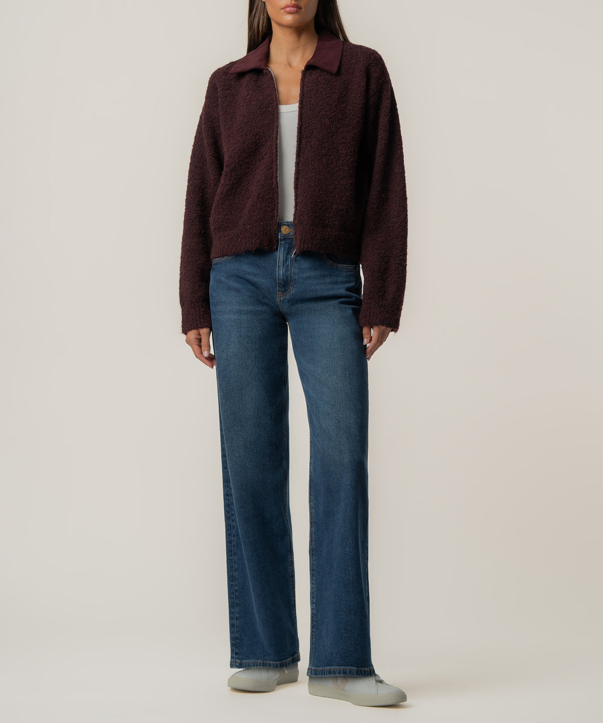 Sasha Knit Jacket in Claret