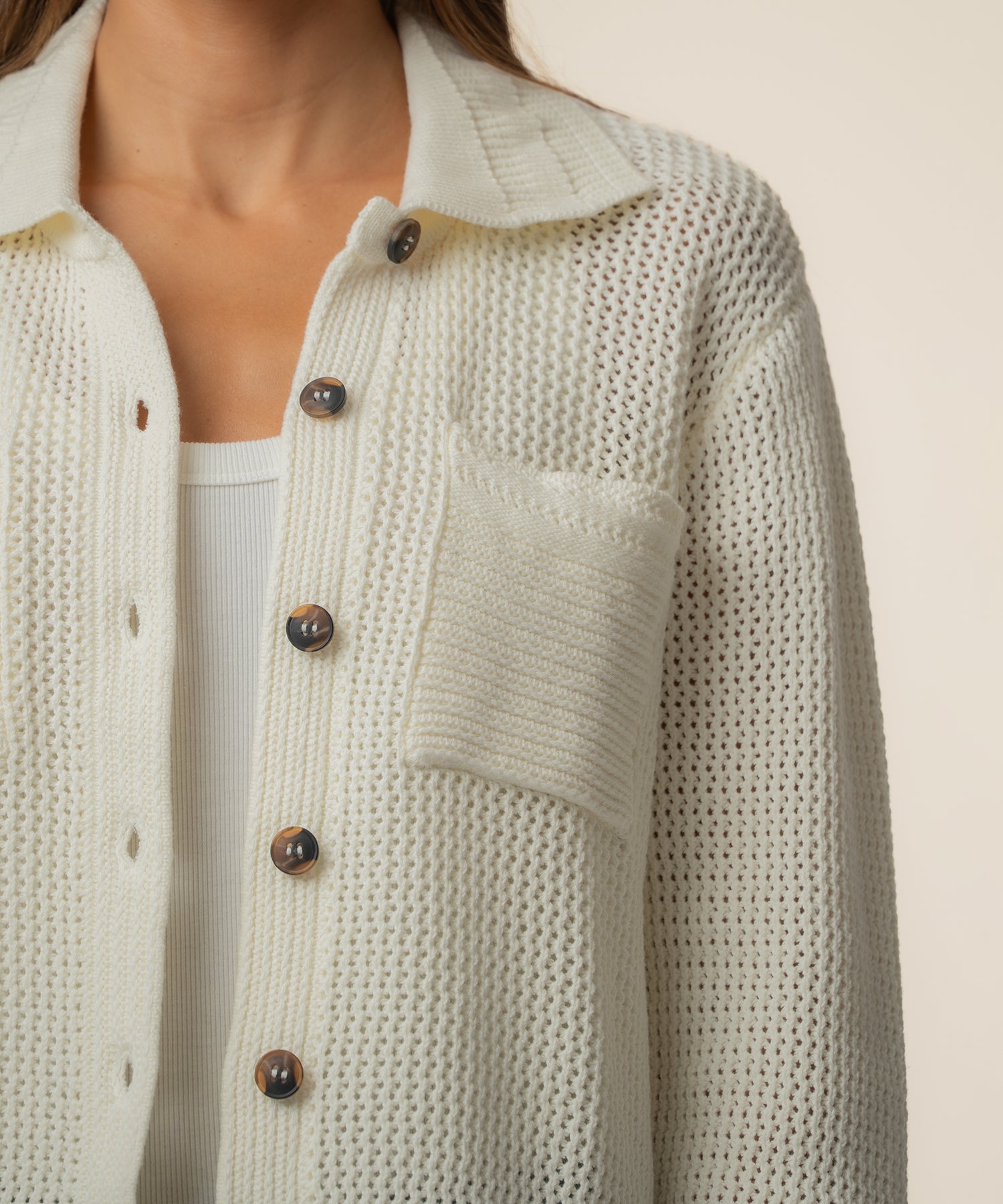 Elena Sweater Jacket in Cream