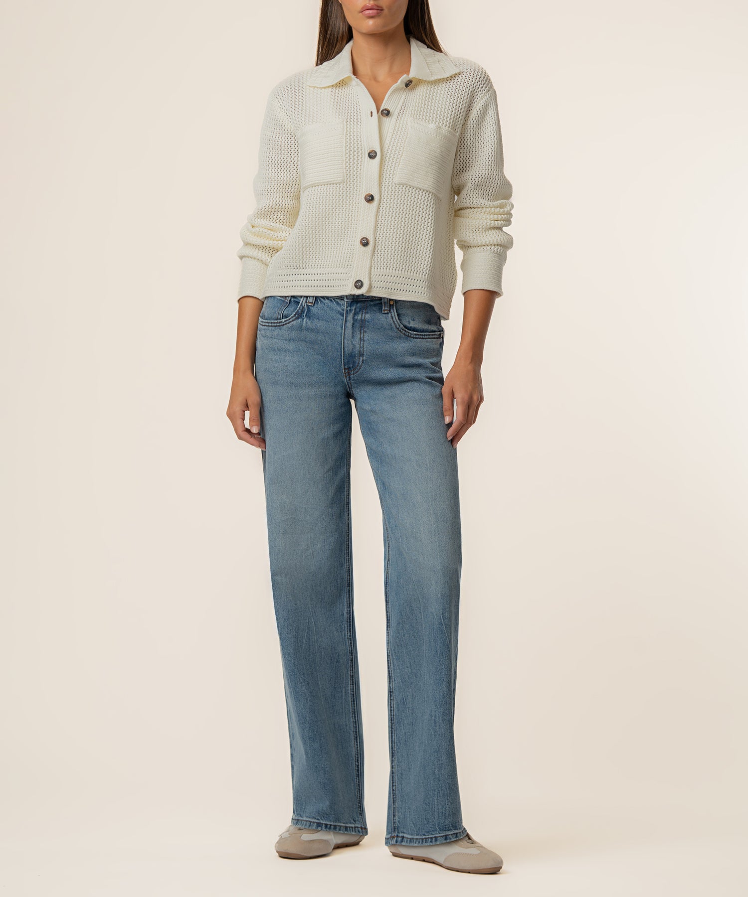 Elena Sweater Jacket in Cream