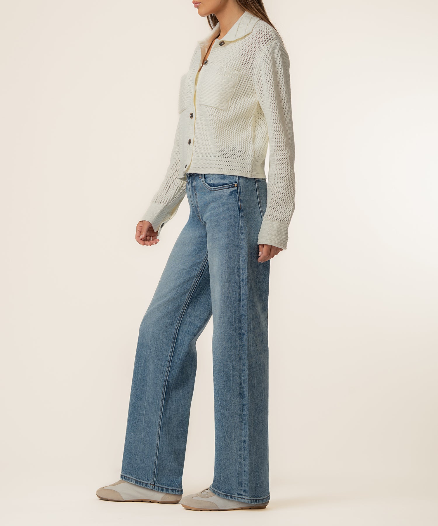 Elena Sweater Jacket in Cream