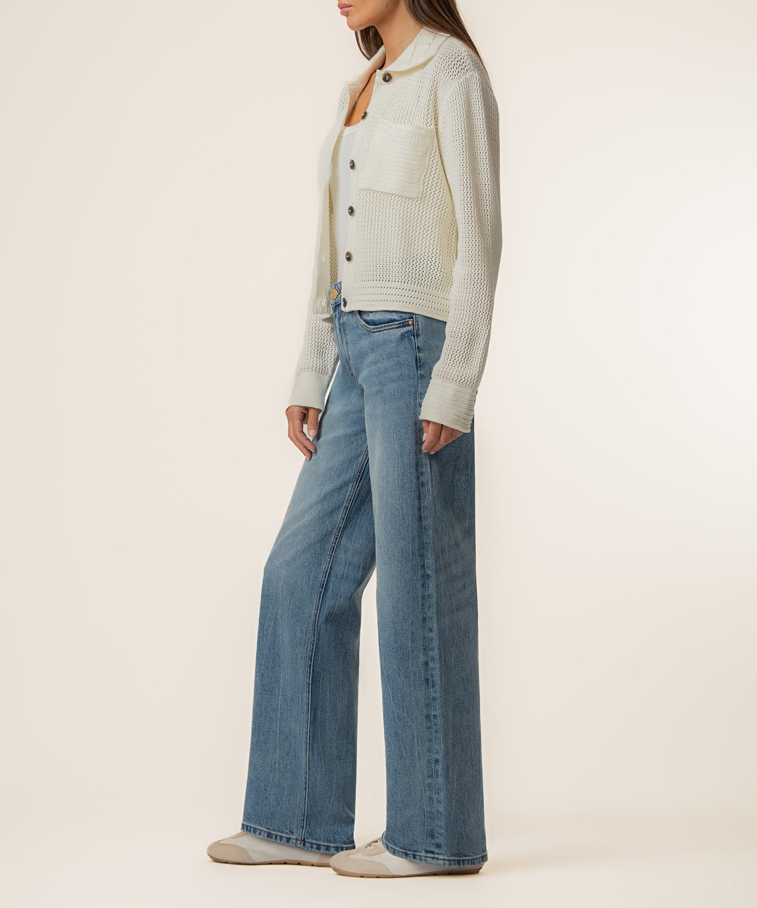 Elena Sweater Jacket in Cream