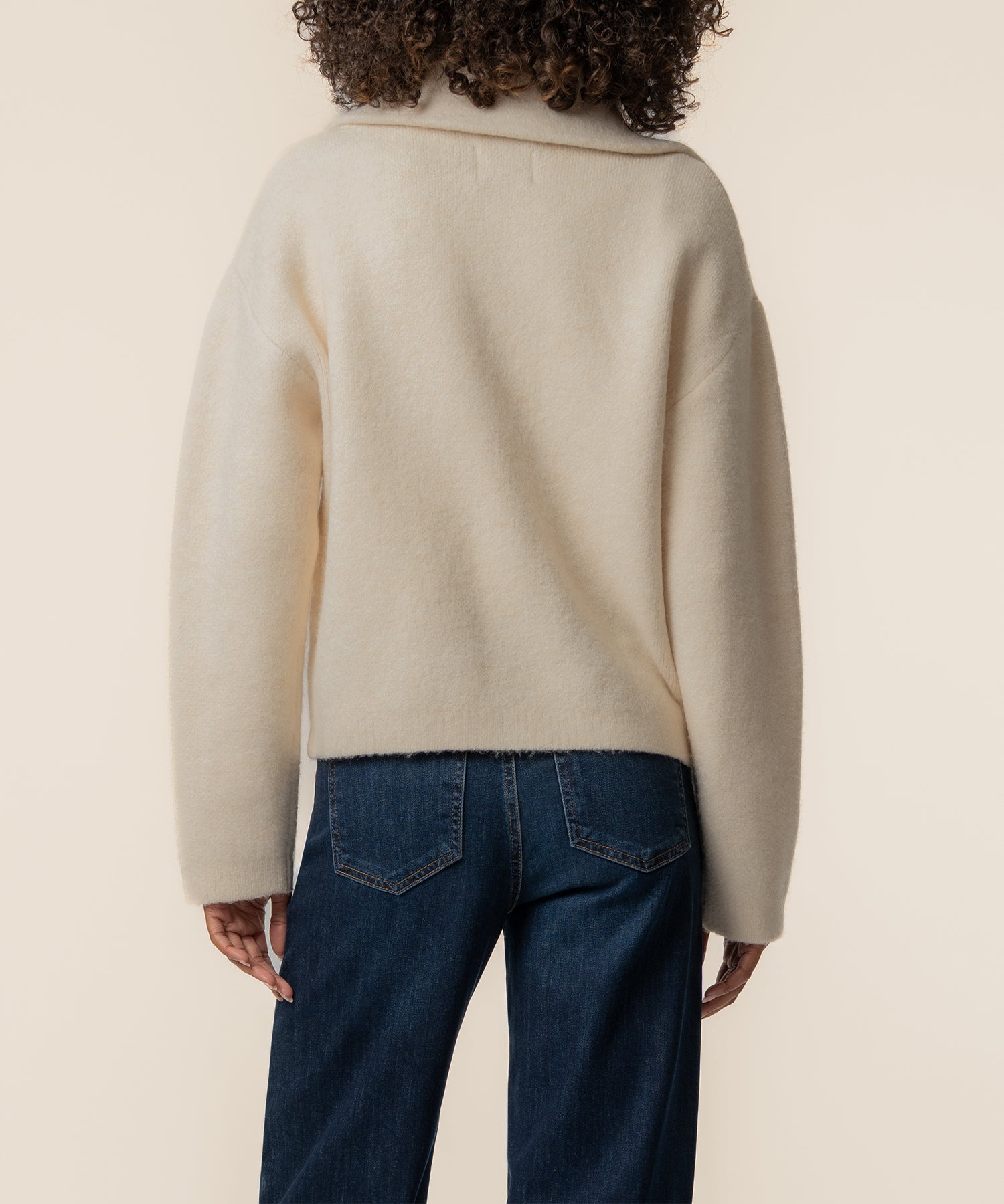 Rue Sweater Knit Jacket in Cream
