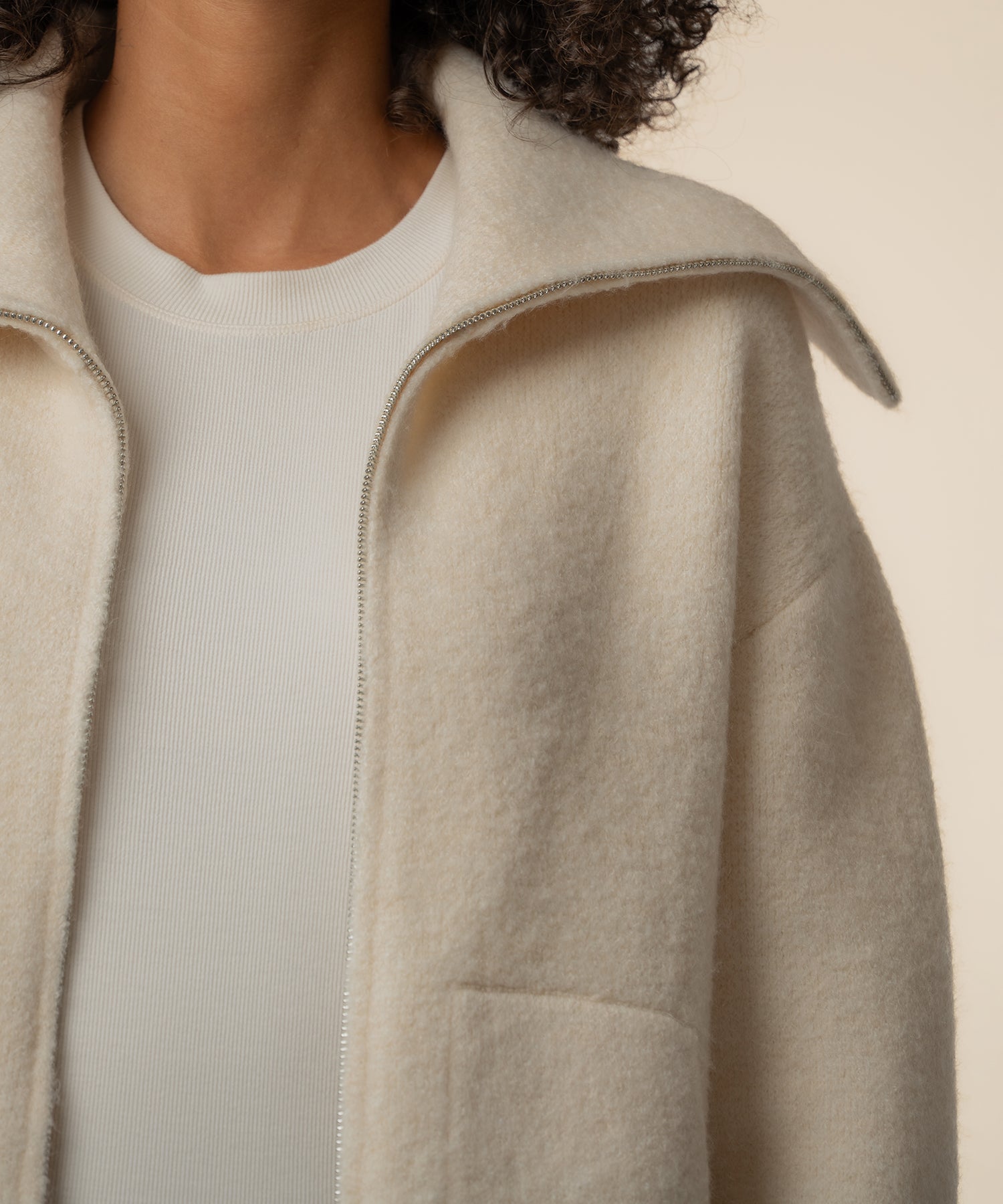 Rue Sweater Knit Jacket in Cream