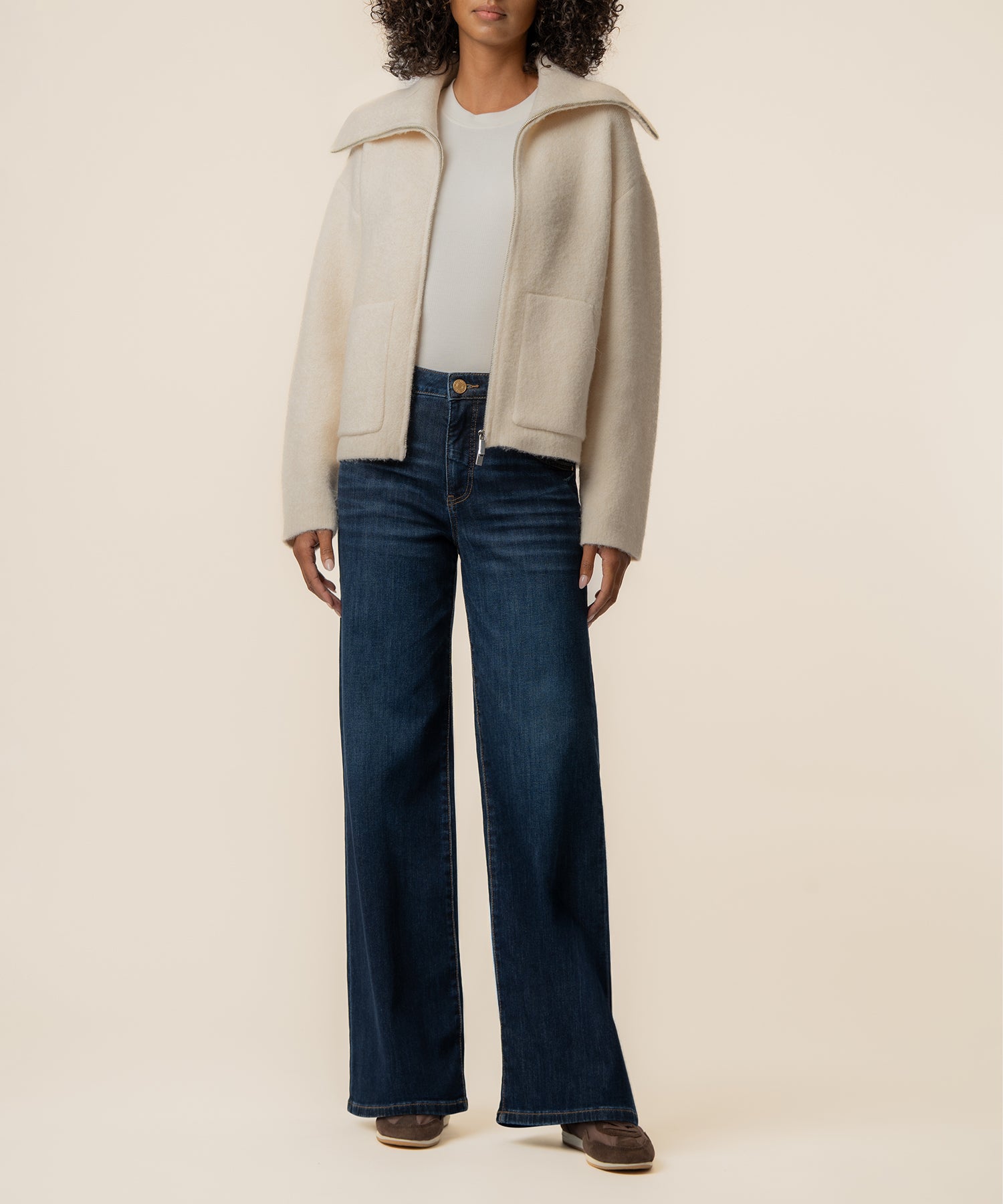 Rue Sweater Knit Jacket in Cream