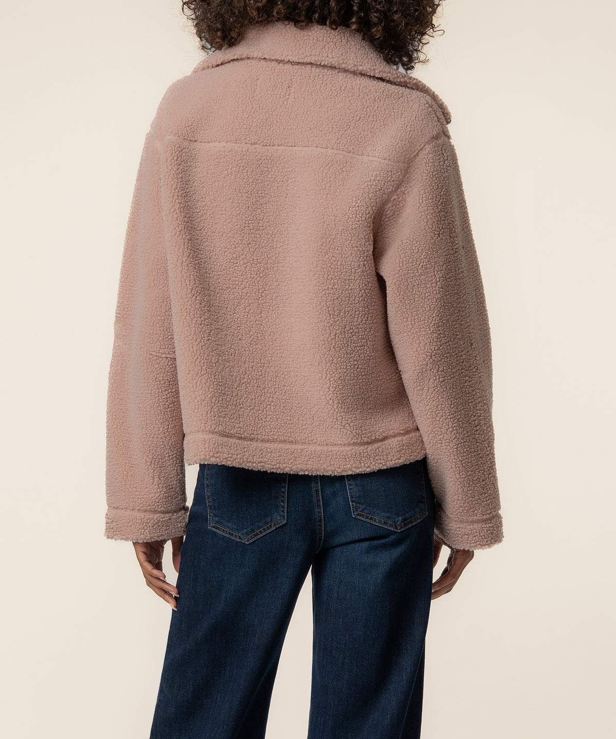Dena Faux Shearling Jacket in Blush