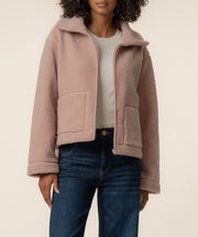 Dena Faux Shearling Jacket in Blush