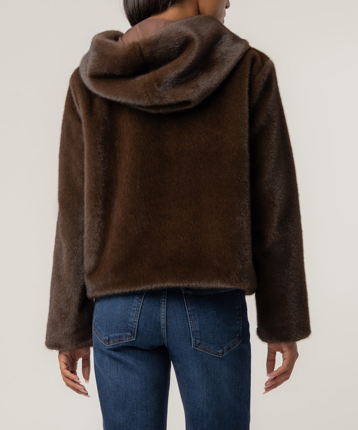 Saskia Faux Fur Jacket in Chocolate