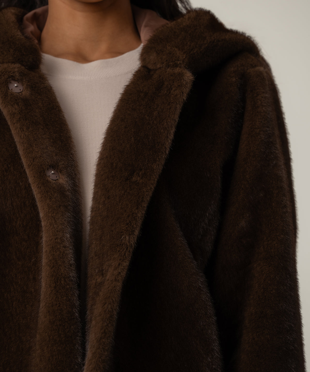Saskia Faux Fur Jacket in Chocolate