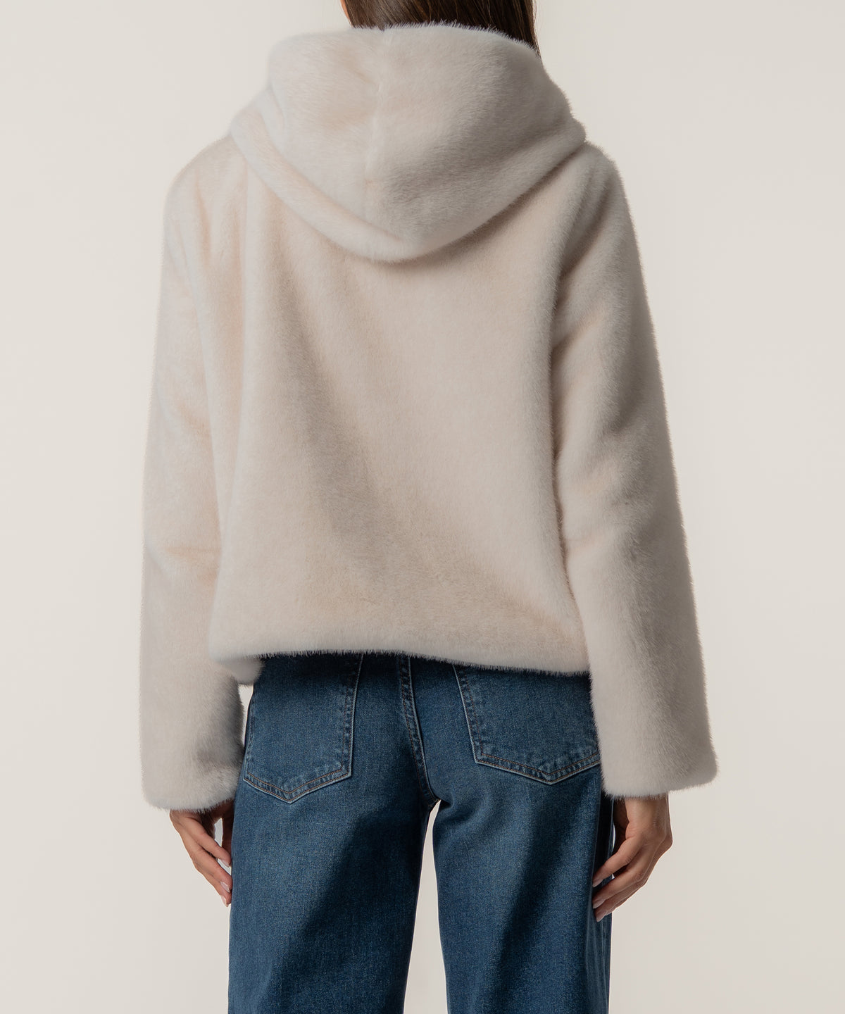 Saskia Faux Fur Jacket in Ivory